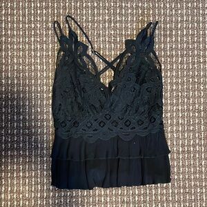 Elegant Black Lace Women's Top
